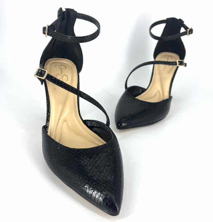 Shoe Size 7.5 Jessica Simpson Black Faux Leather Pumps