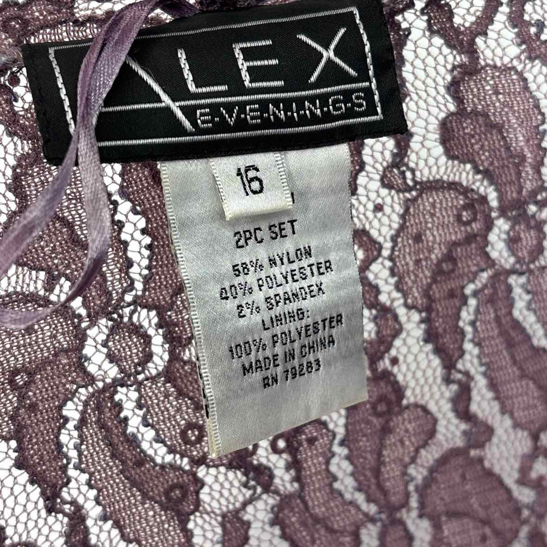 Size 16 ALEX EVENING Lavender Lace Dress