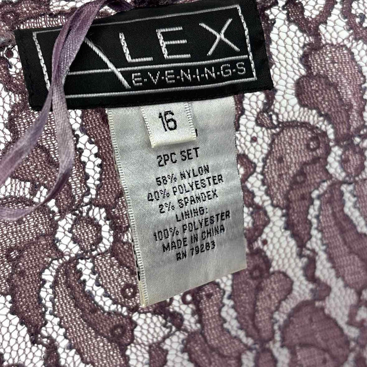 Size 16 ALEX EVENING Lavender Lace Dress