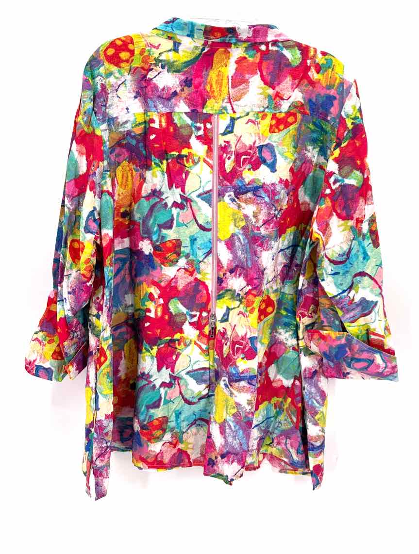 Size 2X ALI MILES Multi-Color Shirt