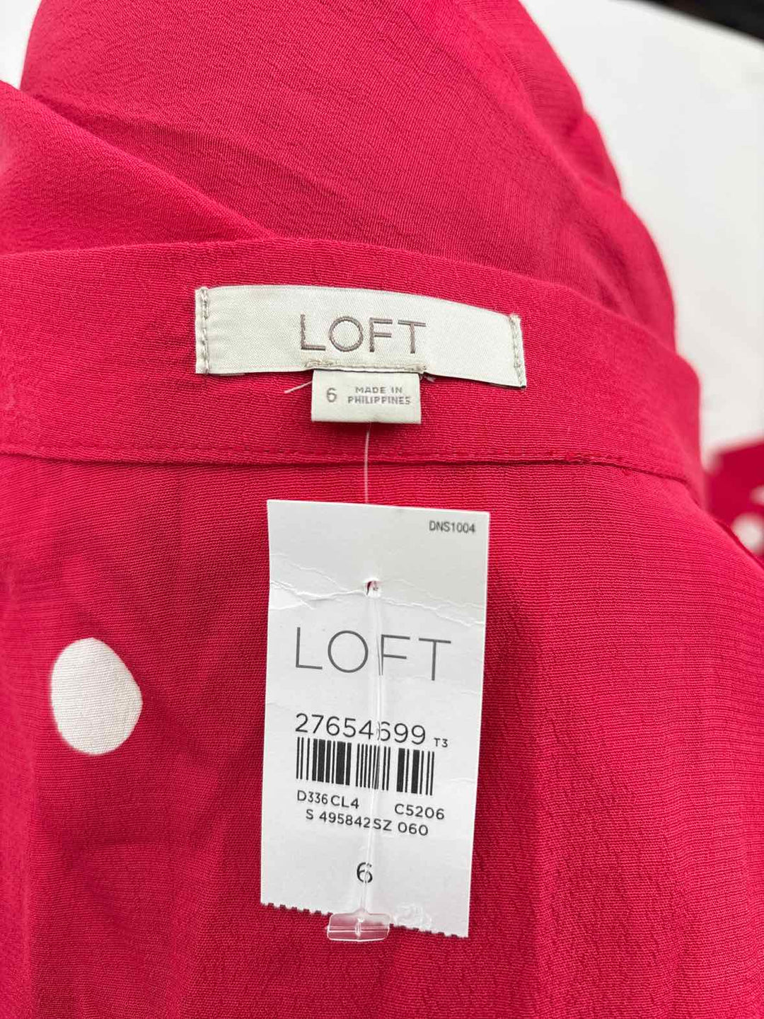 Size 6 LOFT Red Print Skirt