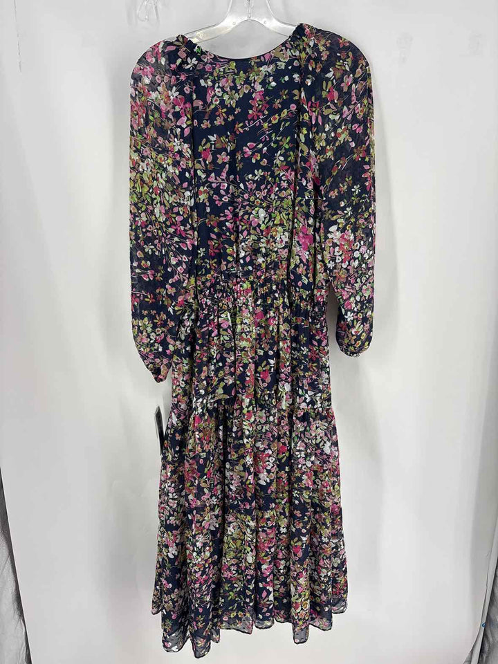 Size 14 JULIAN TAYLOR Navy Print Dress