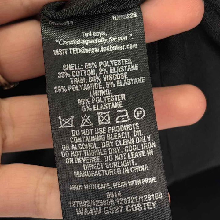 Size 2 TED BAKER Black Knit Shirt