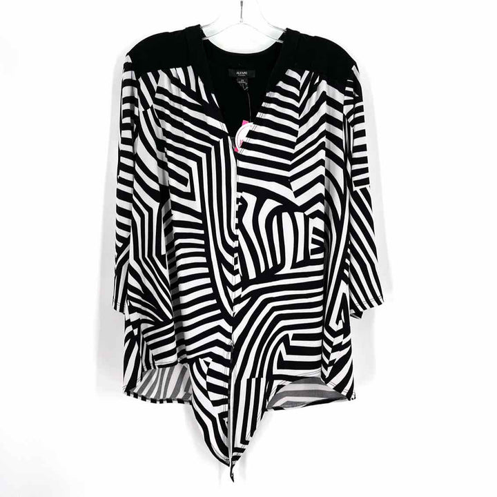 Size 2X ALFANI Black/White Shirt