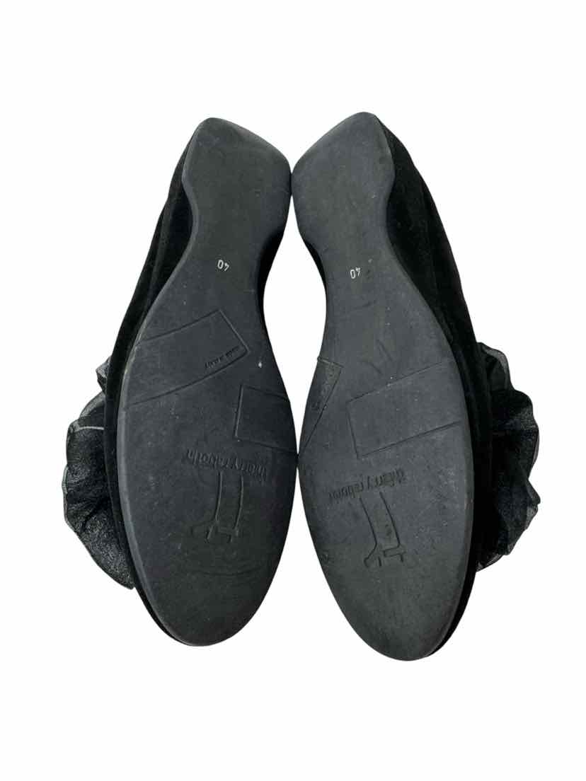 Shoe Size 40 Black Velvet Flats