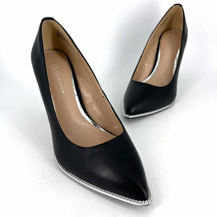Shoe Size 8 BCBG Black Faux Leather Heels