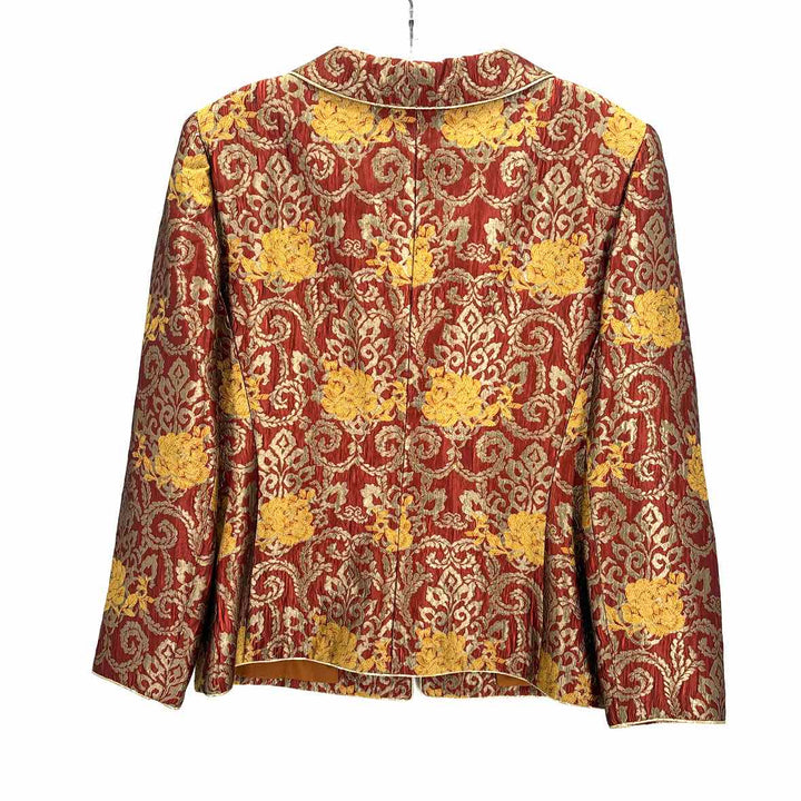 Size 14 SAKS FIFTH AVENUE Rust Brocade Jacket