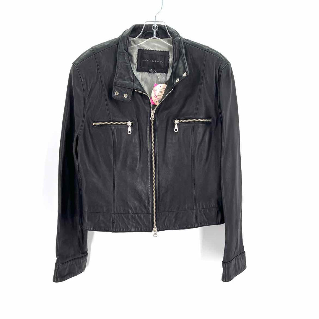 Size XL GALLERY Black Leather Jacket