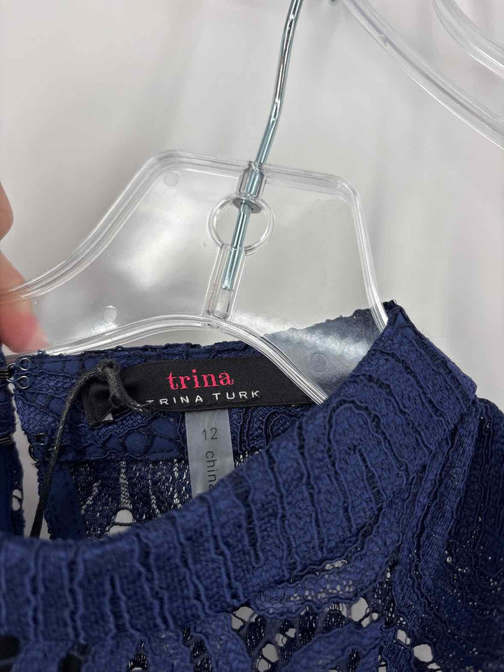 Size 12 TRINA TURK Navy Lace Dress