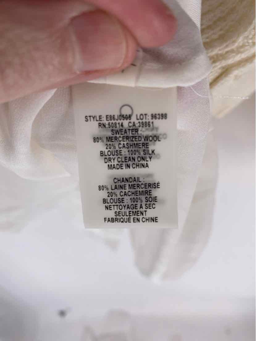 Size L TAHARI Ivory Knit Sweater