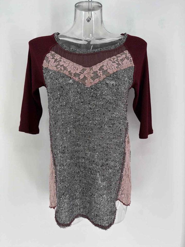 Size S Burgundy Knit Sweater