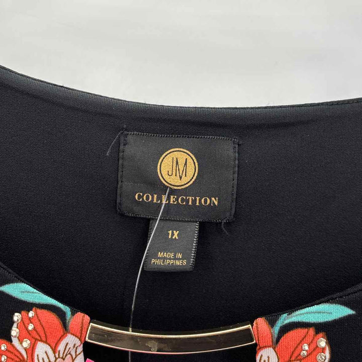 Size 1X JM COLLECTION Black Shirt