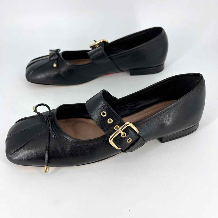 Shoe Size 40 Anthropologie Black Leather Flats