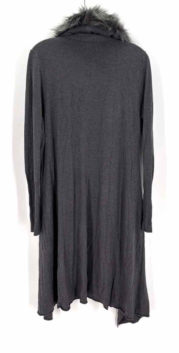 Size S Gray Knit Faux Fur Sweater