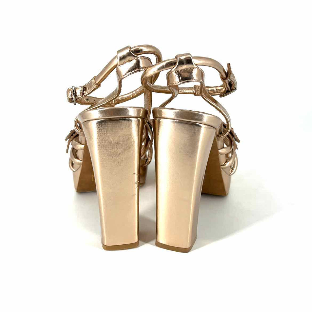 Shoe Size 6.5 JEFFREY CAMPBELL Rose Gold Faux Leather Sandals