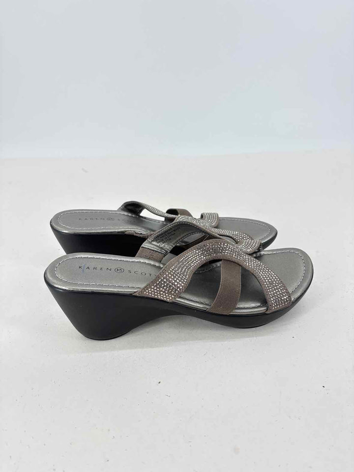 Shoe Size 9.5 Karen Scott Silver Sandals