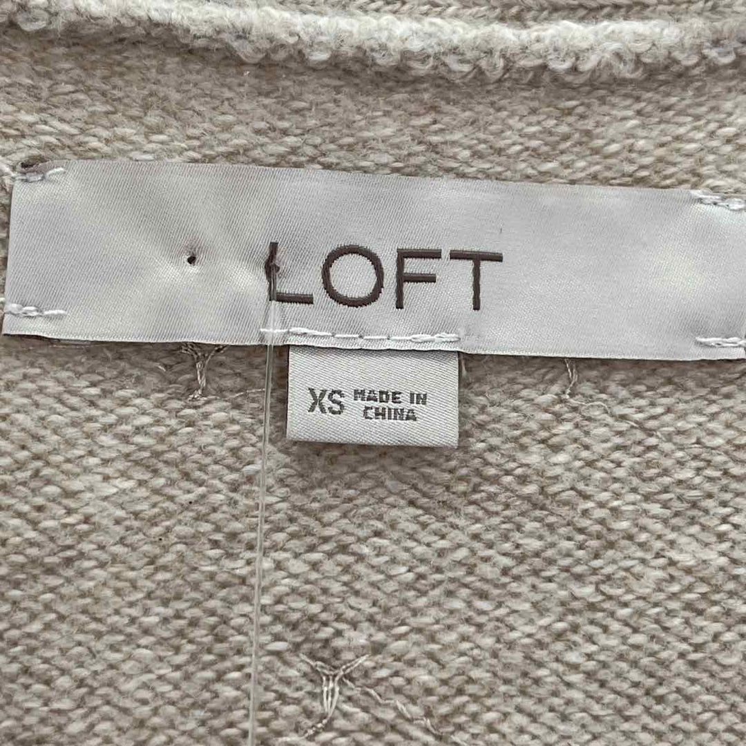 Size XS LOFT Oatmeal Knit Cotton Sweater
