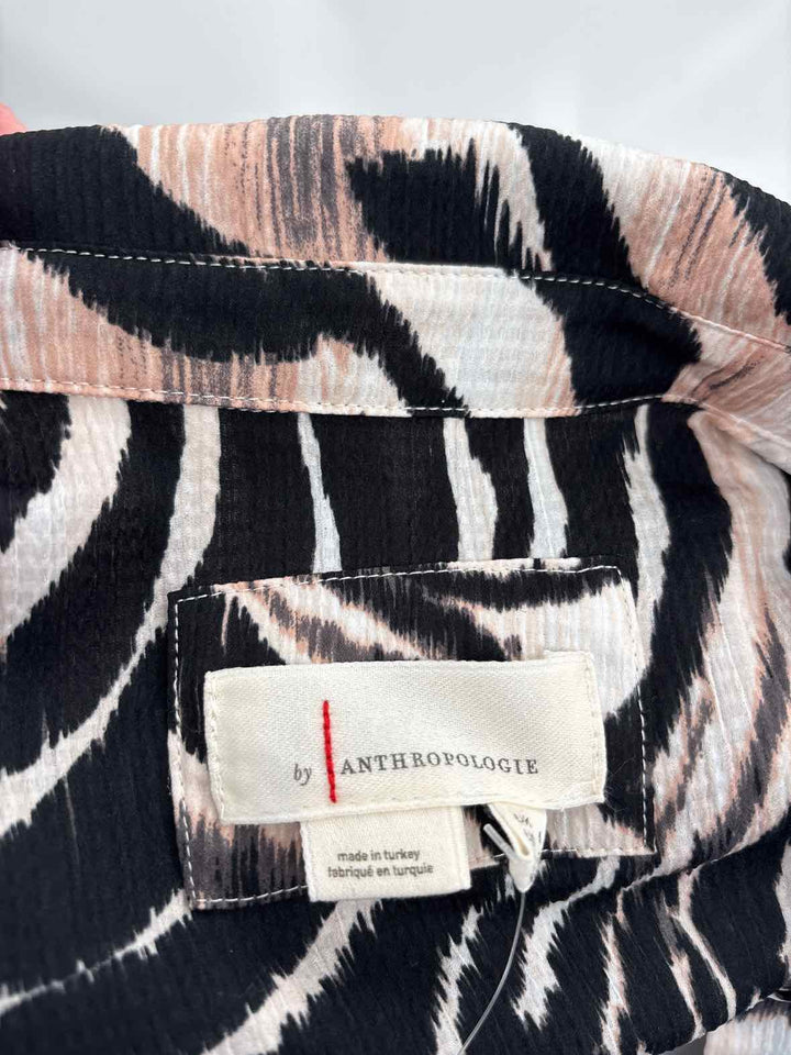 Size 2 Anthropologie Black Print Dress