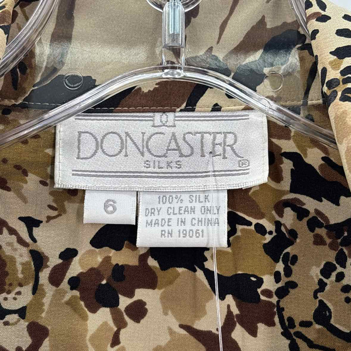 Size 6 DONCASTER Multi-Color Silk Shirt