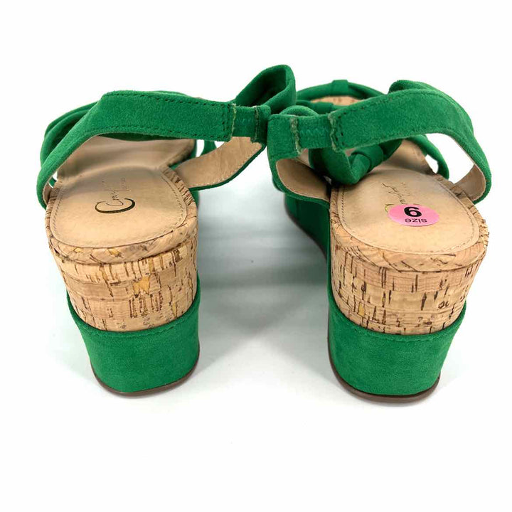 Shoe Size 9 CATO Green Velour Sandals