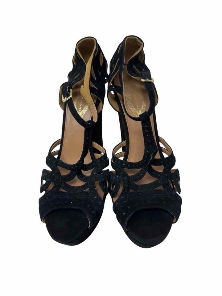 Shoe Size 40 TAHARI Black Suede Sandals