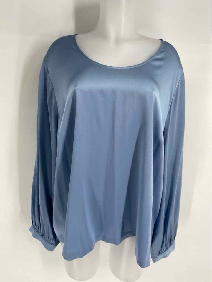Size 3X Eileen Fisher Blue Silk Shirt
