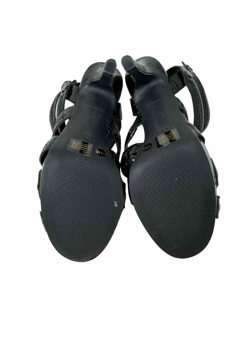 Shoe Size 10 Gianni Bini Black PATENT Sandals