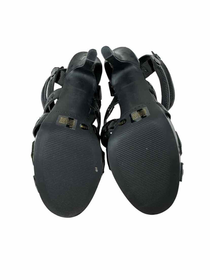 Shoe Size 10 Gianni Bini Black PATENT Sandals