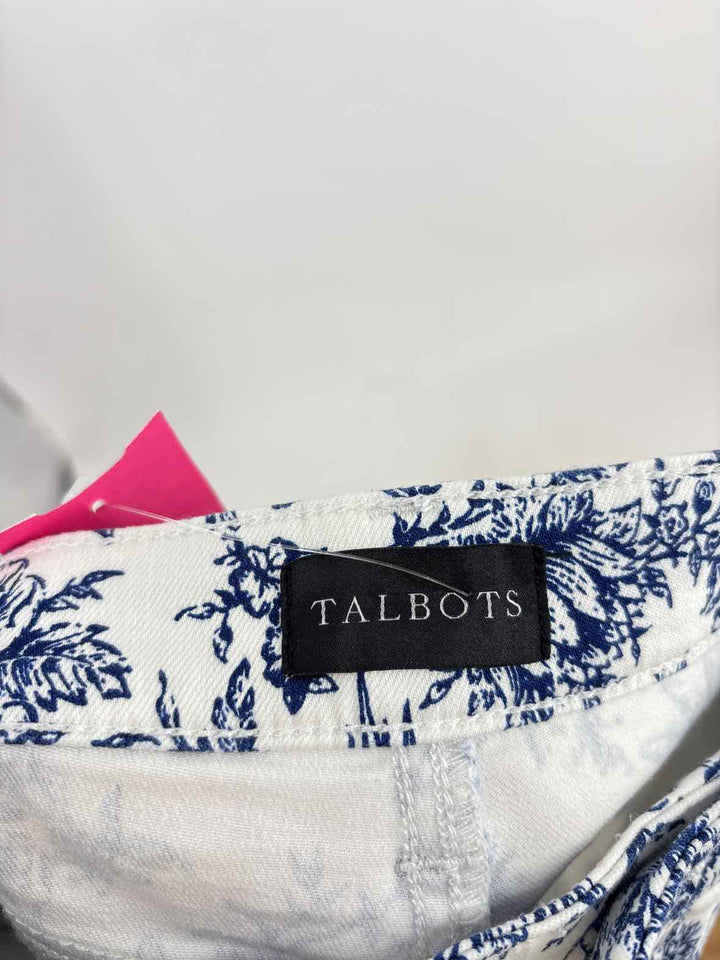 Size 10 Talbots Blue Print Pants