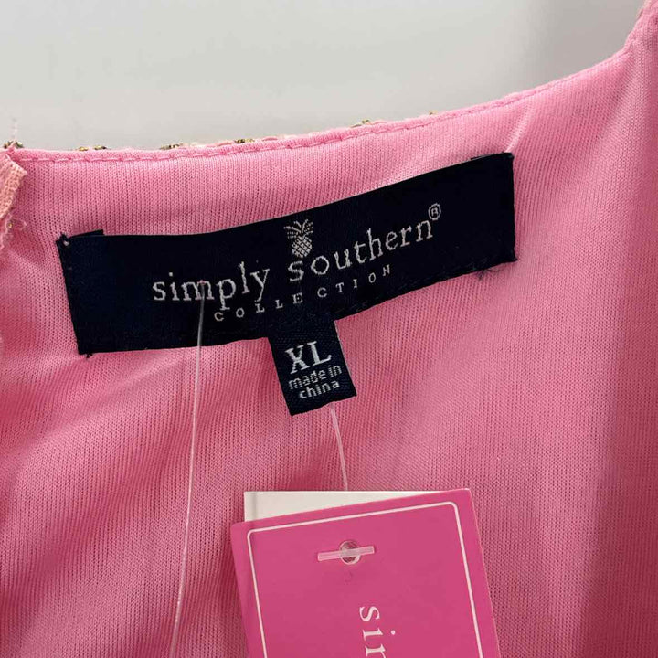 Size XL SIMPLY SOUTHERN Pink Knit Tweed Dress
