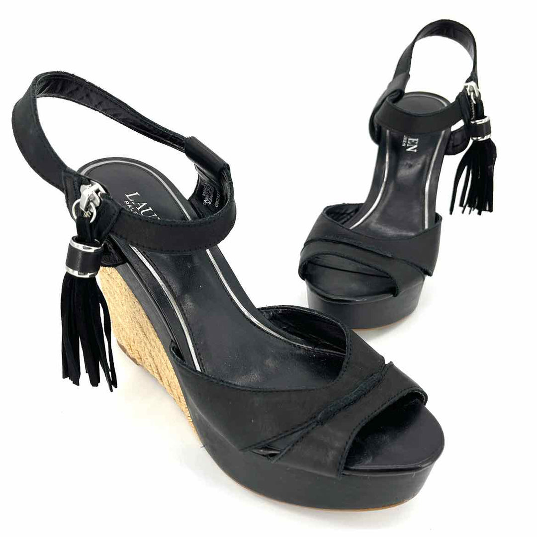 Shoe Size 9 RALPH LAUREN Black Leather Sandals
