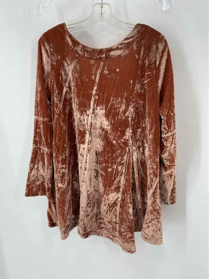 Size S FREE PEOPLE Brown Velour Shirt