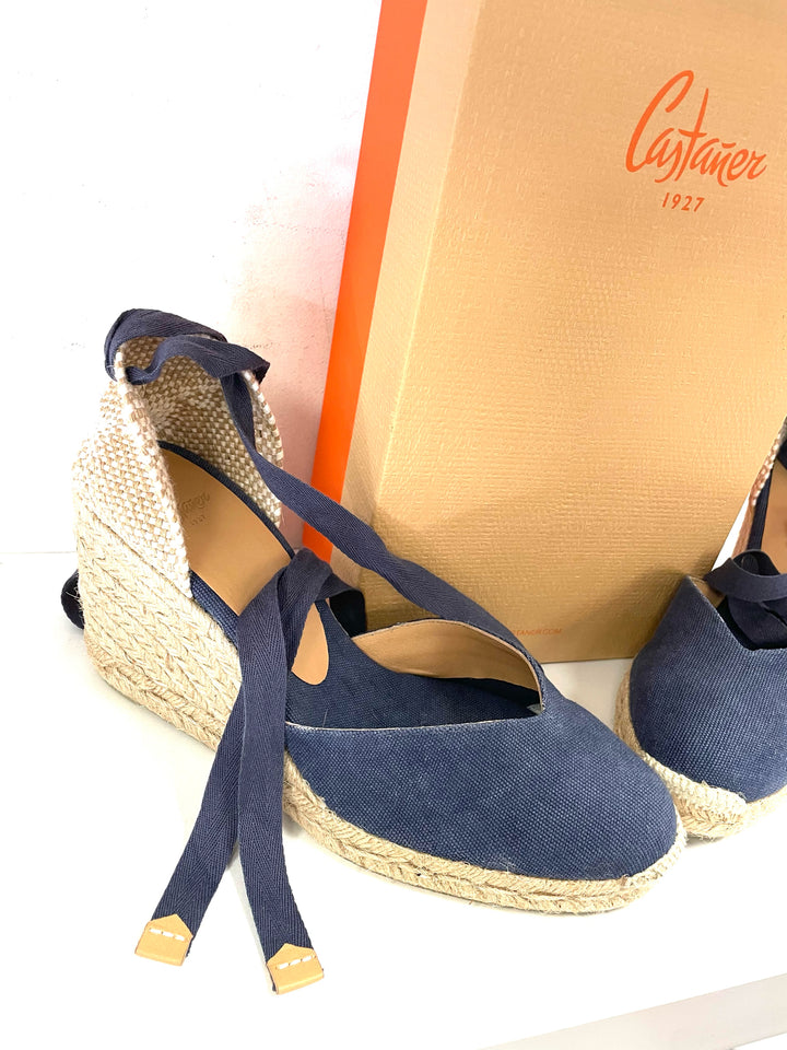 Shoe Size 39 CASTANEZ Blue Linen Sandals