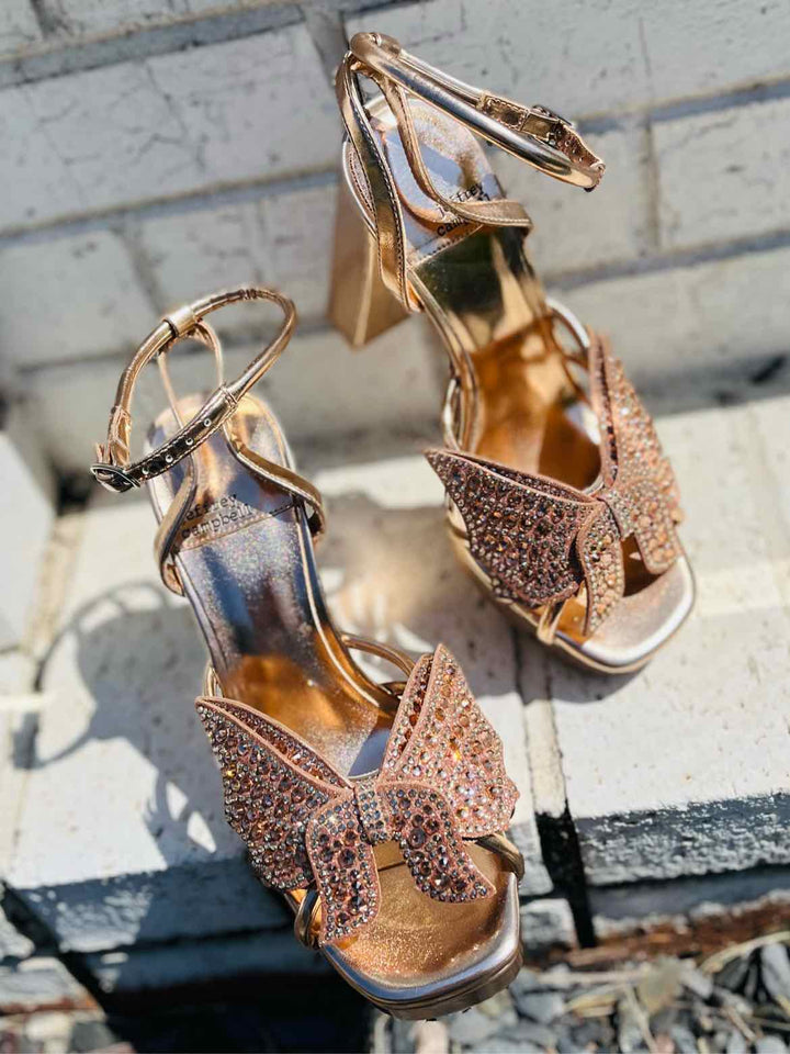 Shoe Size 6.5 JEFFREY CAMPBELL Rose Gold Faux Leather Sandals