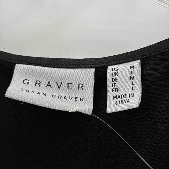 Size M SUSAN GRAVER Black Shirt
