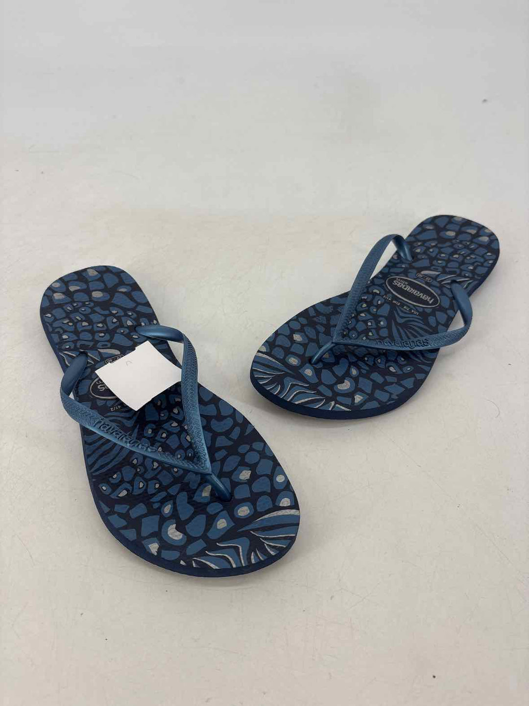 Shoe Size 7 Havaianas Blue Print Sandals