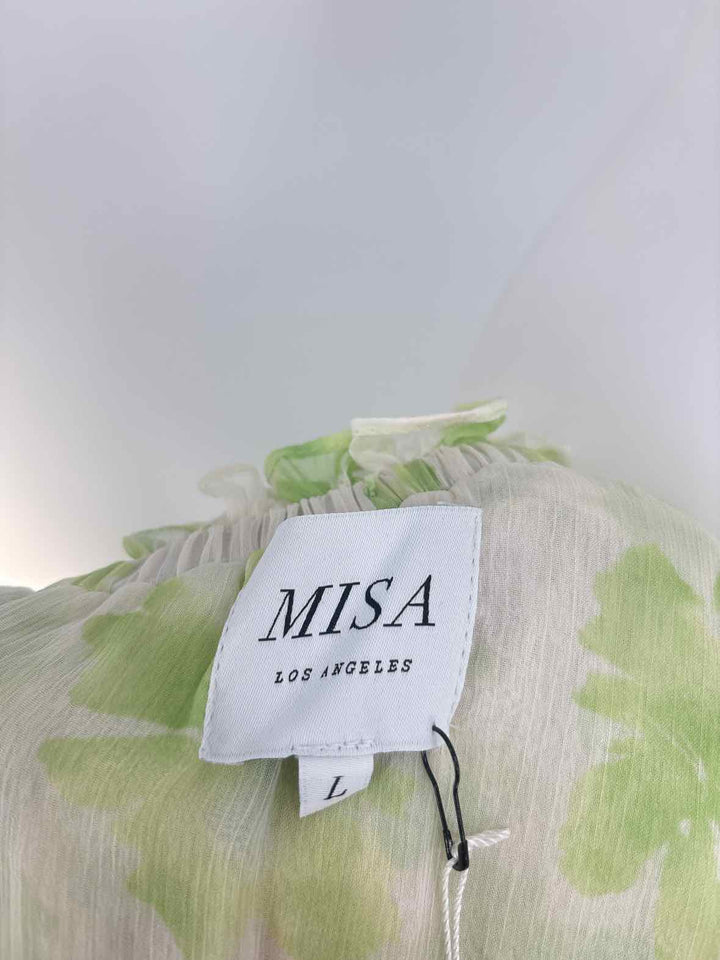 Size L MISA Green Print Dress