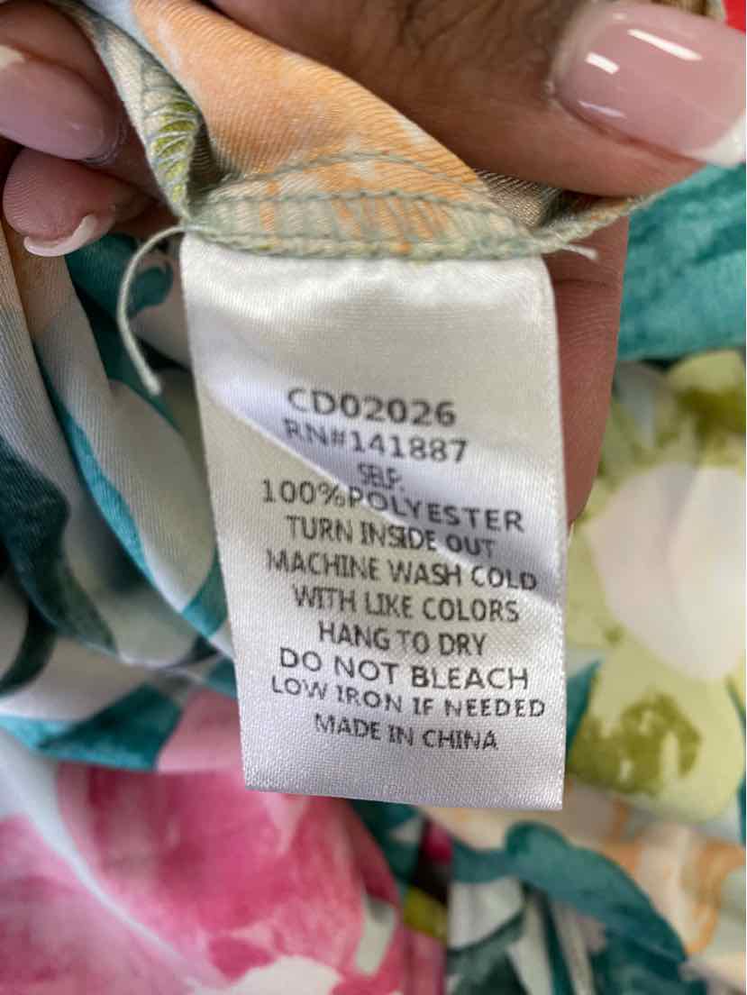Size M TCEC Green Print Dress