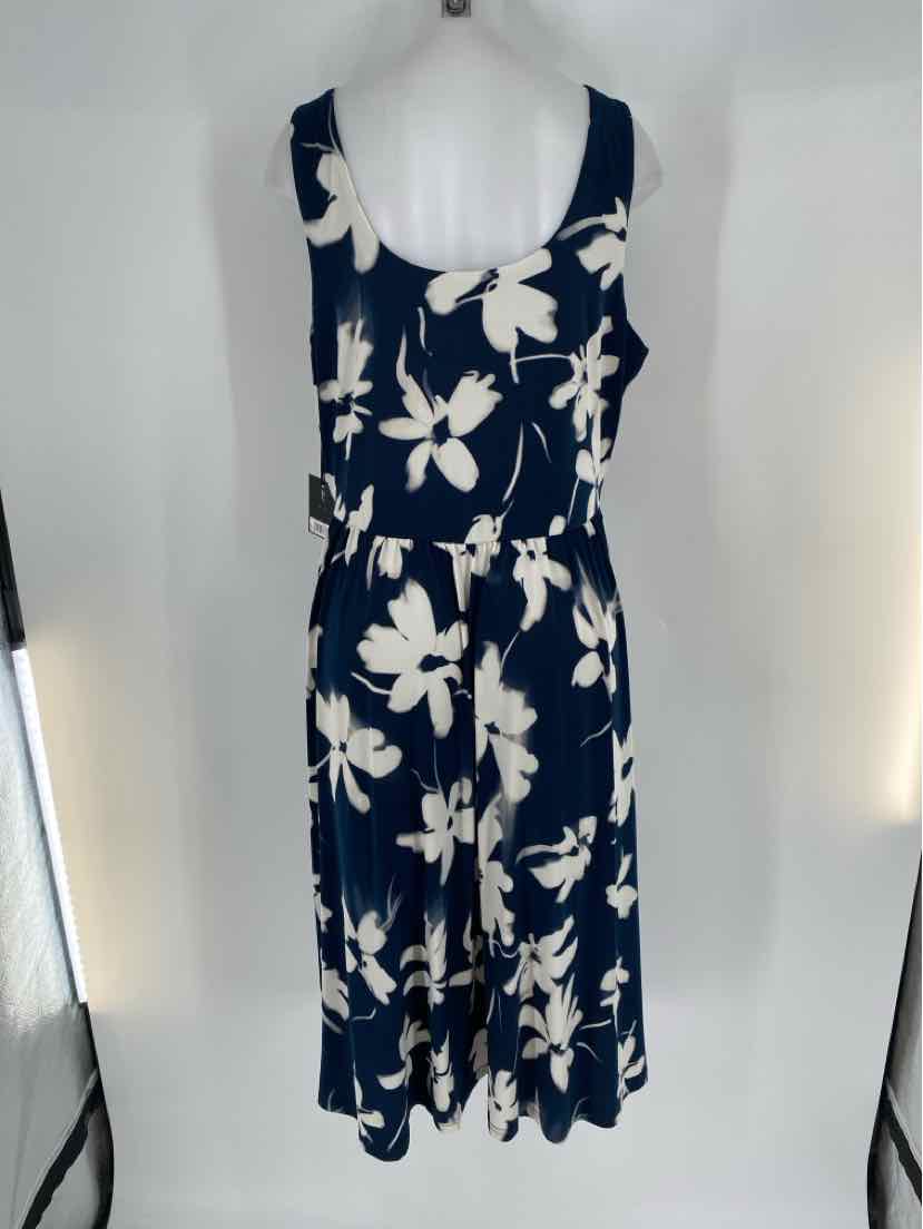 Size 1X SIMPLY VERA WANG Navy Print Dress