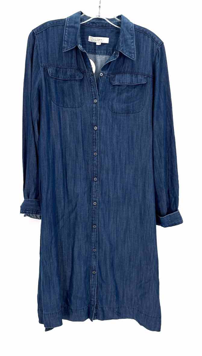 Size M LOFT Blue Chambray Dress