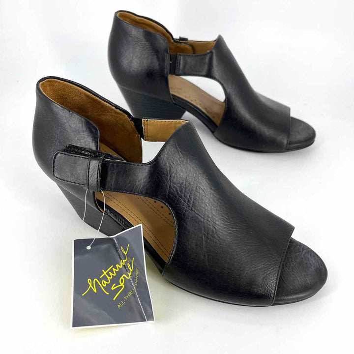 Shoe Size 8 Black Leather Sandals