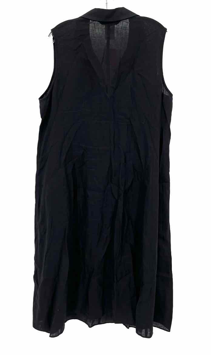 Size 14 MARINA RINALDI Black Linen Dress