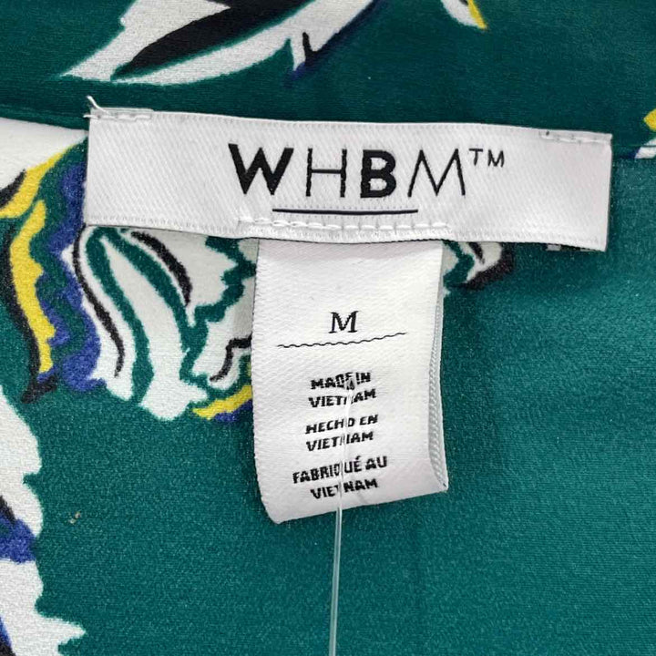 Size M White House Black Market Green Print Shirt