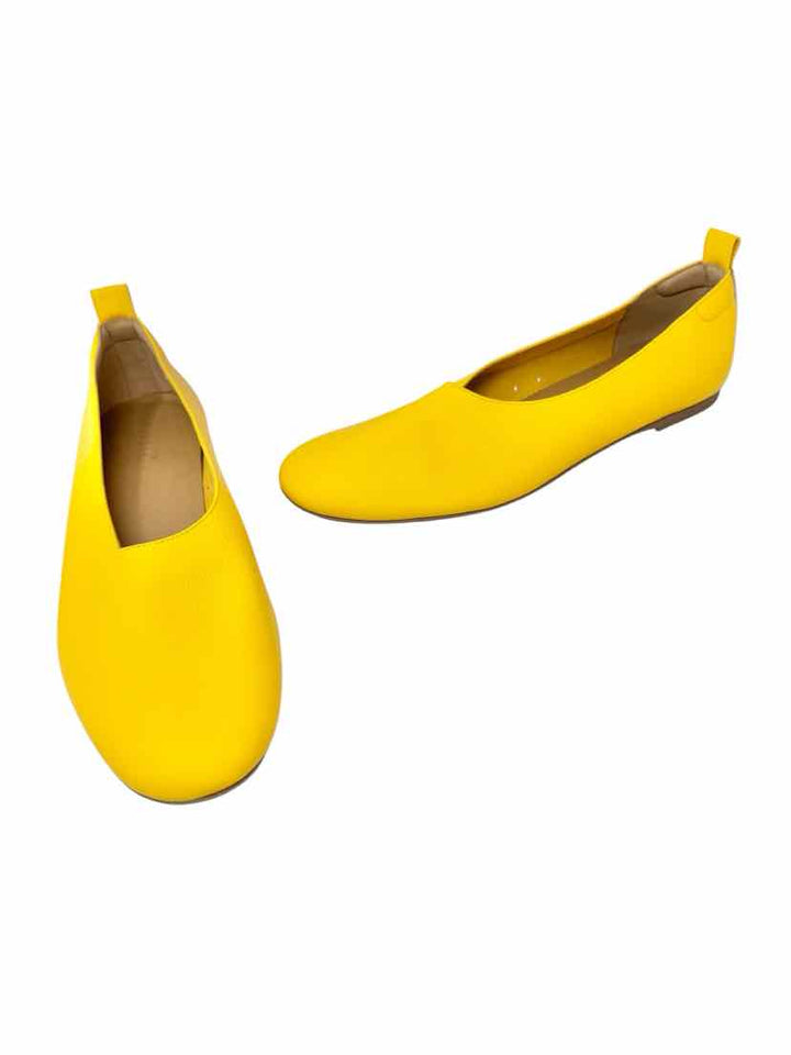 Shoe Size 10 EVERLANE Yellow Leather Flats