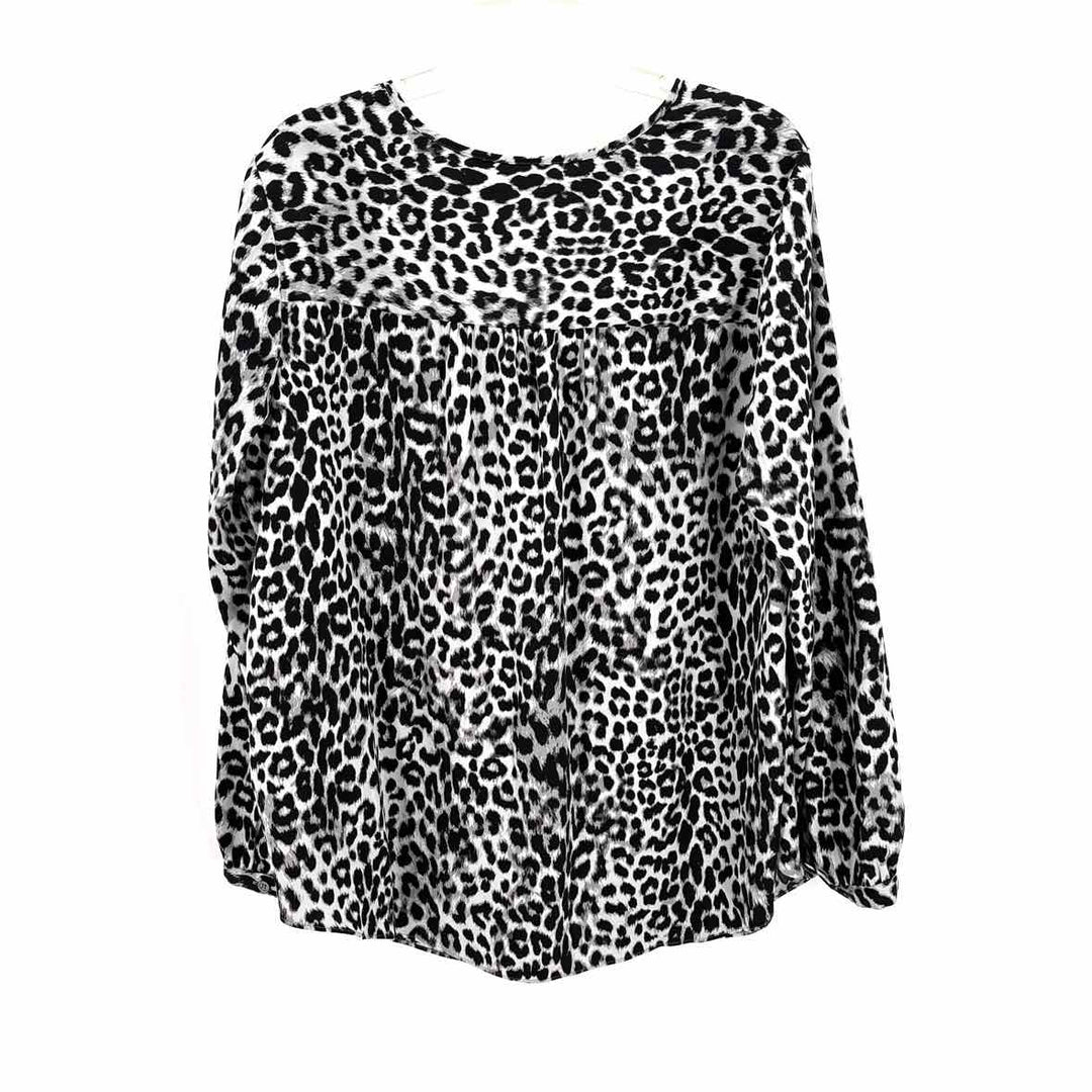 Size XL J JILL Black Print Shirt
