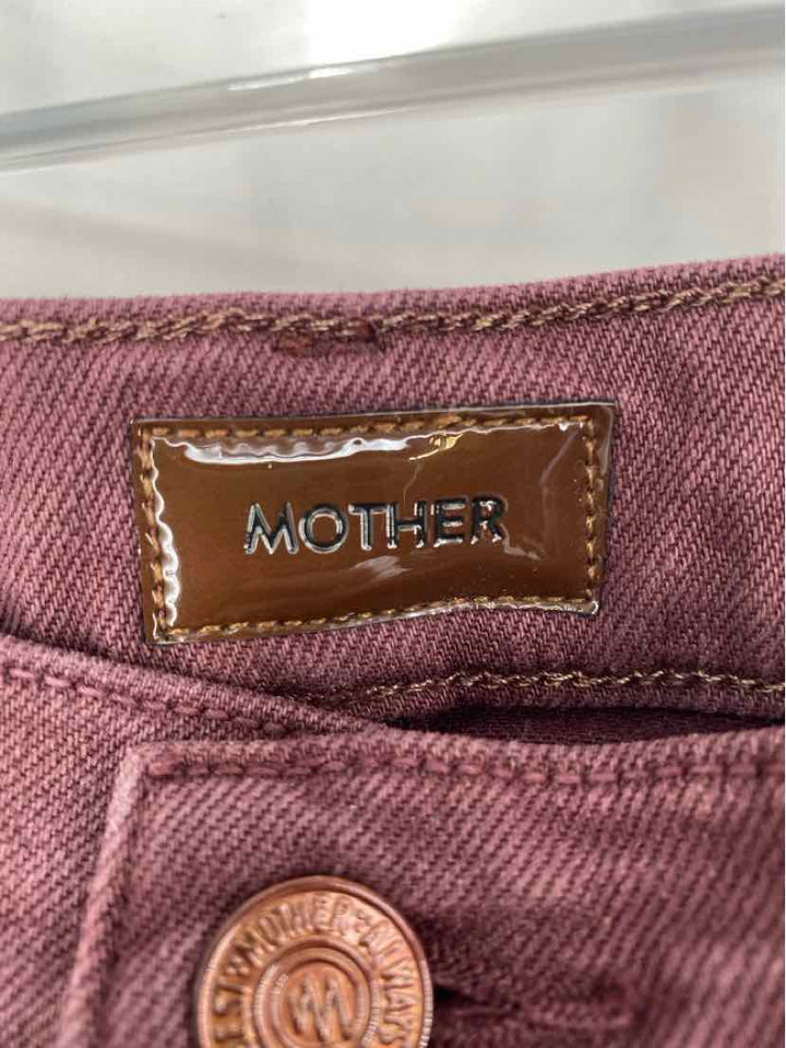 Size 26 MOTHER Burgundy Pants