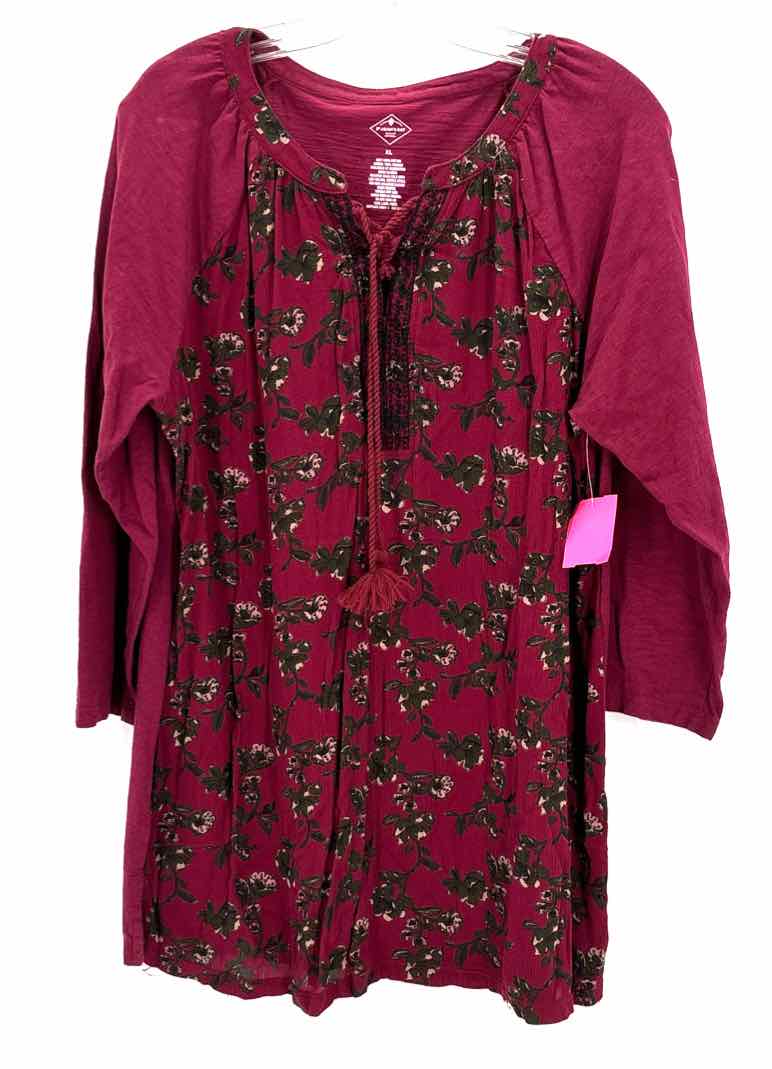 Size XL ST JOHNS BAY Burgundy Cotton Shirt