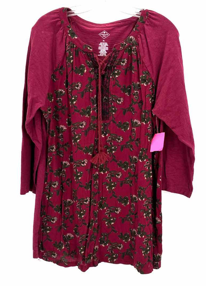 Size XL ST JOHNS BAY Burgundy Cotton Shirt