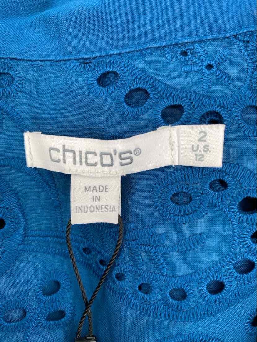 Size 12 Chico's Blue Shirt