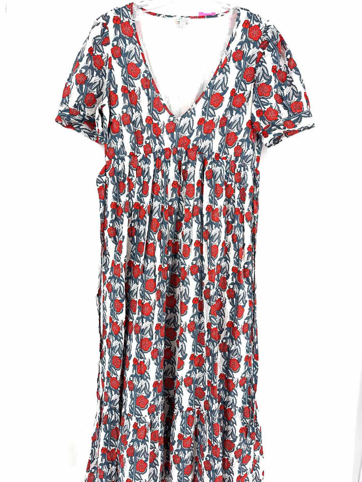 Size XS J Crew Red Print Dress